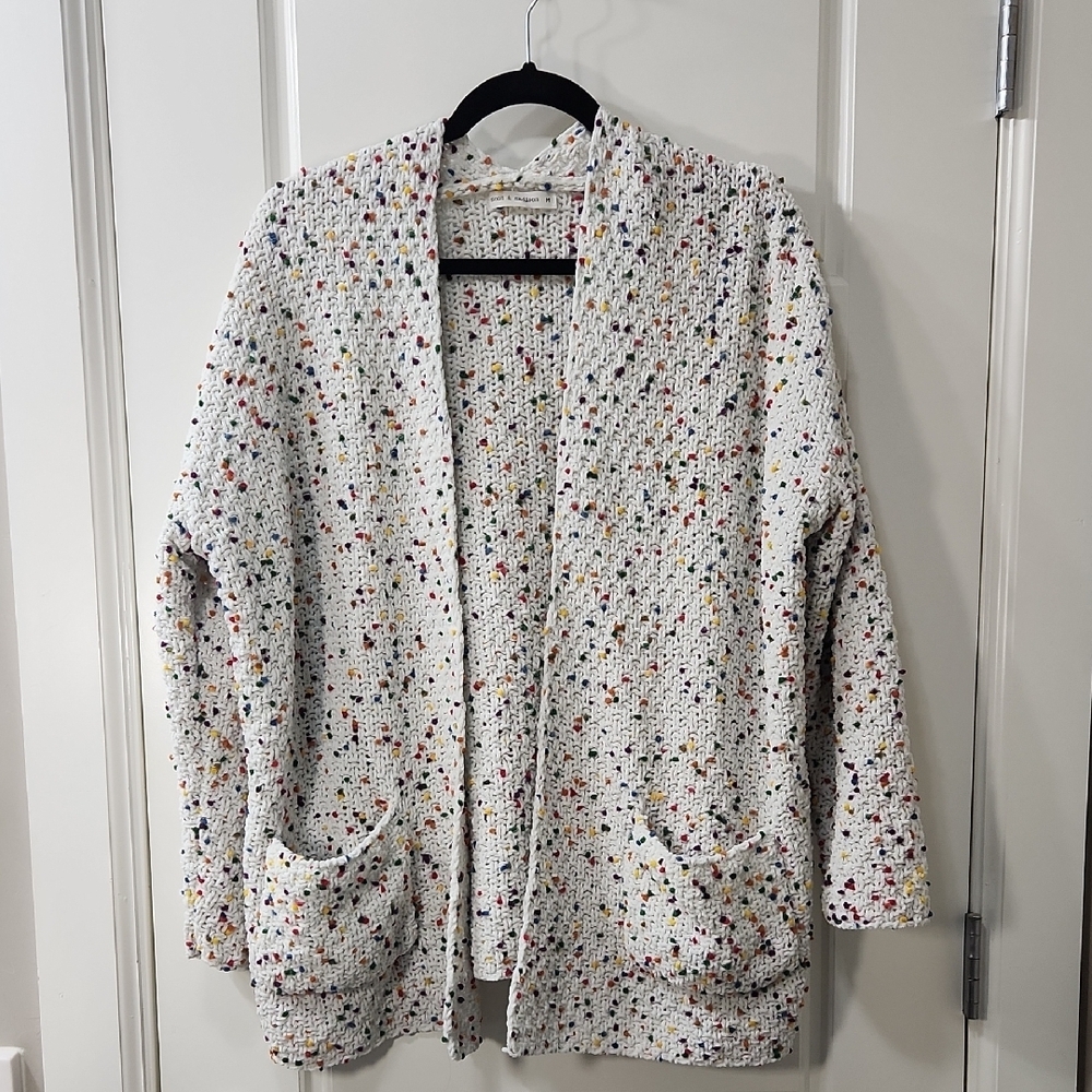 Women's Funfetti Chenille Knit Cardigan - Medium